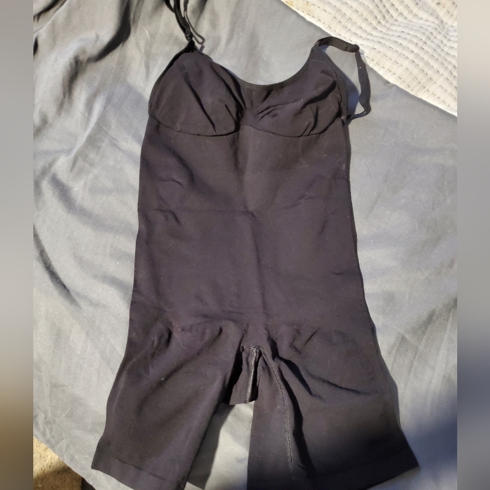 Black Full Body Shapewear Bodysuit 2XL Tummy Control Thigh Slimmer